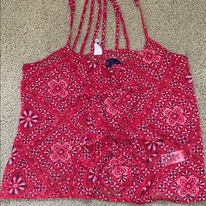 Super cute red white and blue crop top!